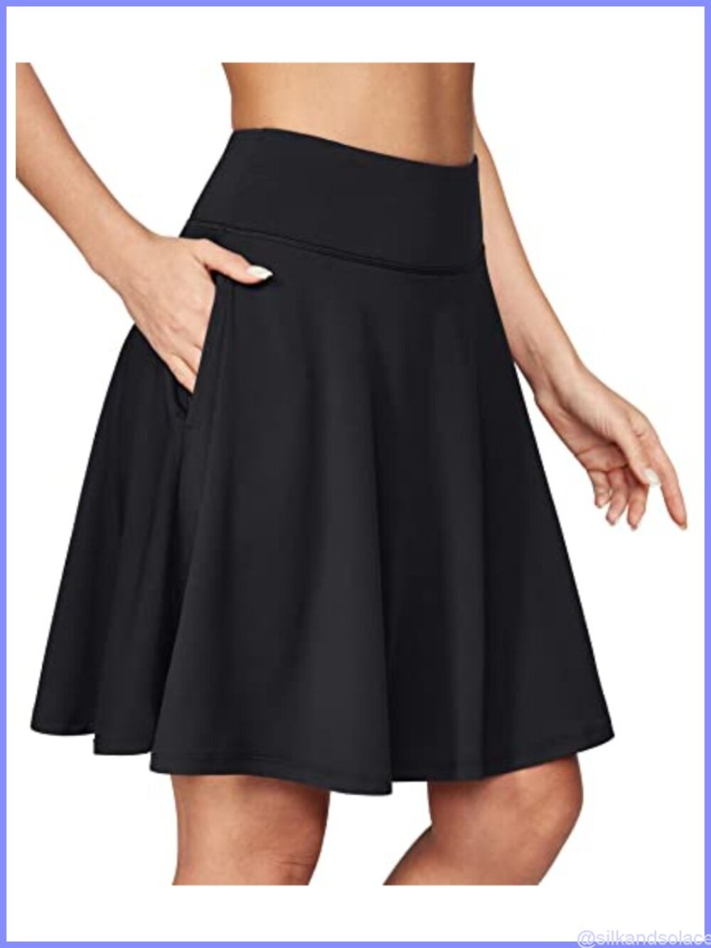 Knee-Length Skorts With Pockets Built-In Shorts High Waisted Athletic